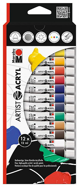 Marabu Artist Acryl set - 12x12 ml