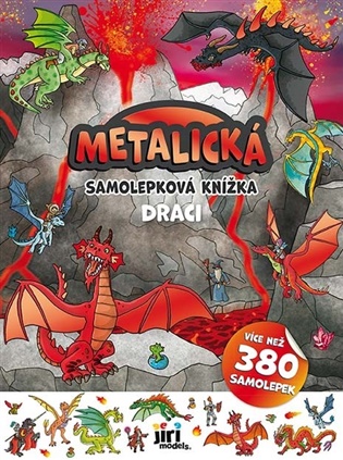 Metalická samolepková knížka Draci