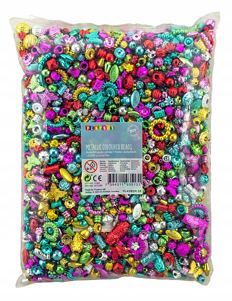 Metalické korálky 2500 ks