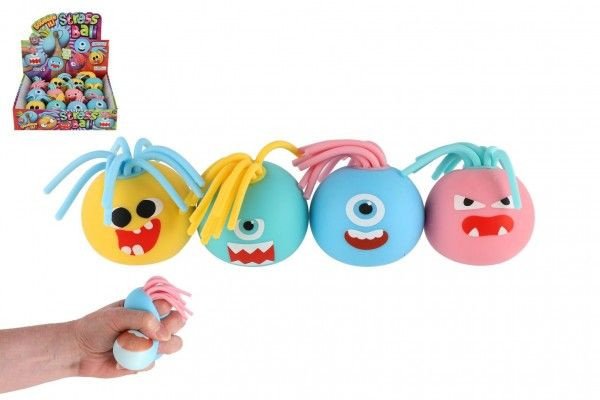 Míček Obličej s třásněmi antistresový mačkací sliz