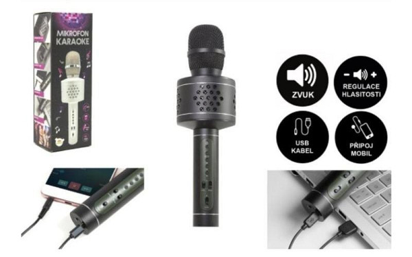 Mikrofon Karaoke Bluetooth/černý