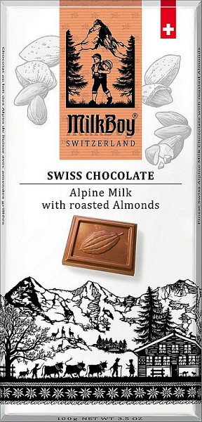 MILKBOY SWISS Mléčná čokoláda roasted Almonds 85g