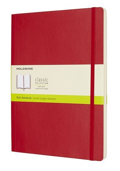 Moleskine Zápisník červený XL, čistý, měkký