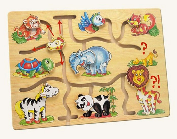 Motorický labyrint- Najdi hlavu zvířátka - Africa