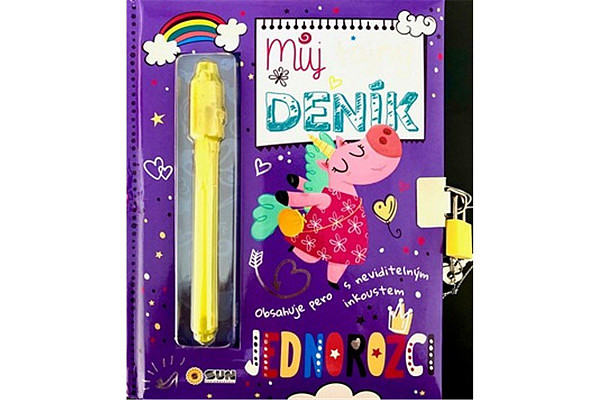 Můj tajný deník na klíček Jednorožci (fialový)