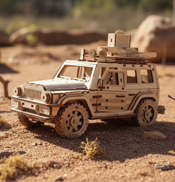NiXiM Dřevěné 3D puzzle Terénní auto
