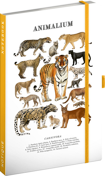 Notes Animalium - Kočkovité šelmy, linkovaný, 13 x 21 cm