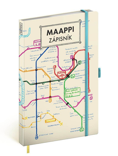 NOTIQUE Notes Maappi, linkovaný, 13 x 21 cm