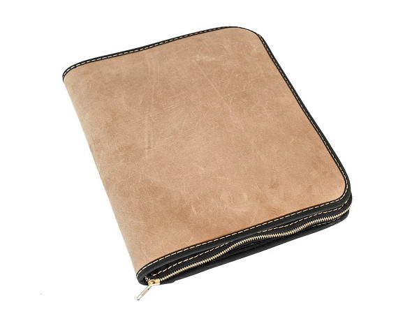 Obal se zipem A4 D216 Hnědý Pull Up