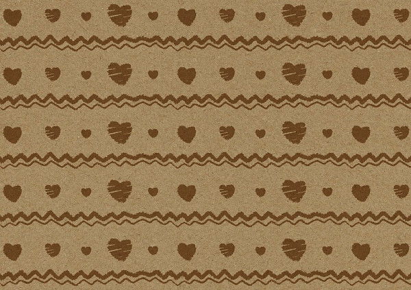 Obálka C6 barevná - kraft srdíčka