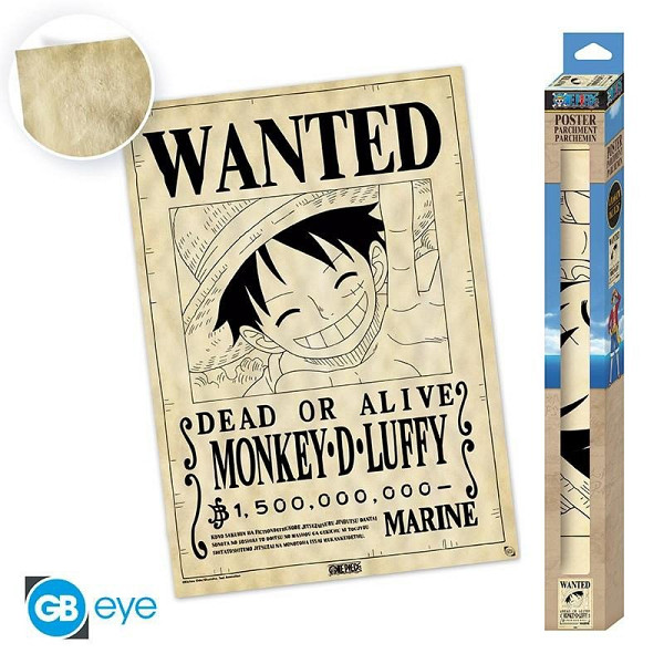 One Piece Plakát - Wanted Luffy 66 x 46 cm