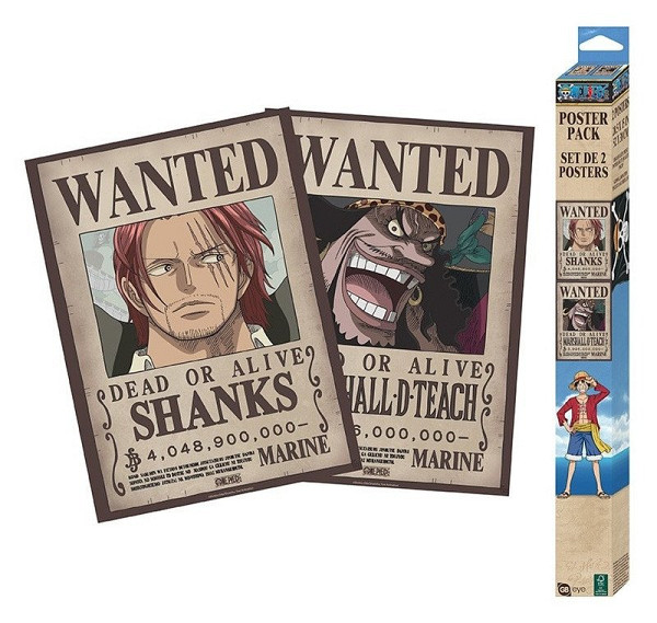 One Piece Set plakátů Wanted Shanks  Blackbeard 52 x 38 cm (2 ks)