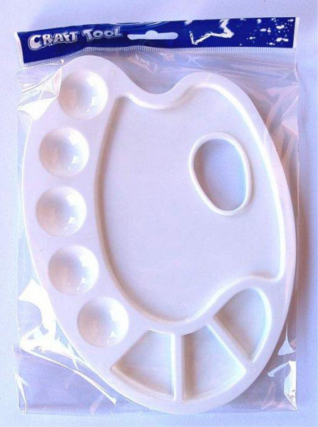 Paleta na malování, plastová, ovál cca 22 x 16 cm