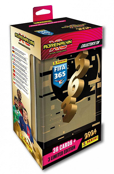 Panini FIFA 365 2023/2024 - Adrenalyn, plechová krabička (hranatá)