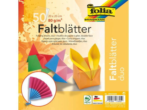 Papíry na origami 20x20cm, 50 listů, DUO