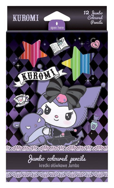 Pastelky trojhranné Jumbo Kuromi 12 barev