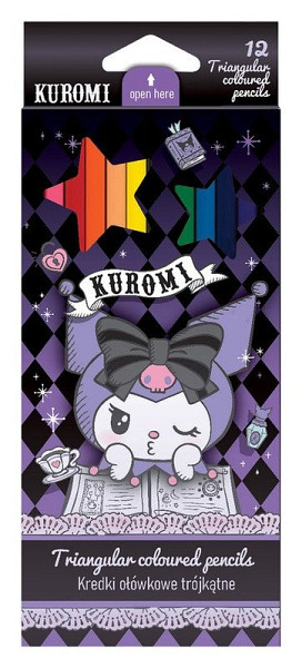 Pastelky trojhranné Kuromi 12 barev