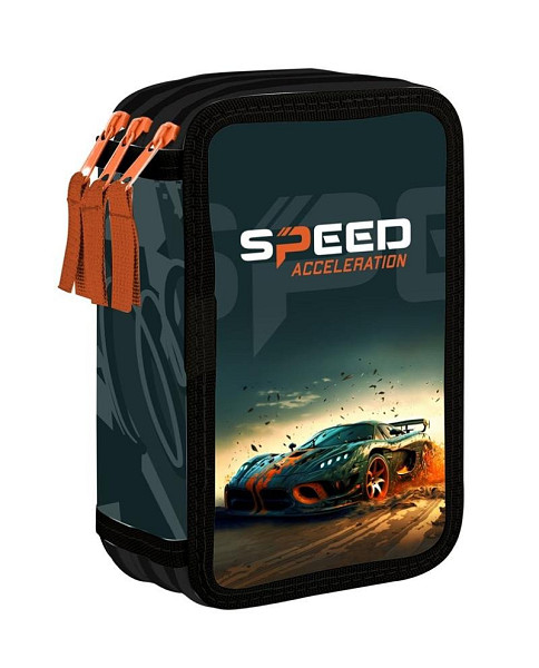 Penál 3 patrový, prázdný - Auto