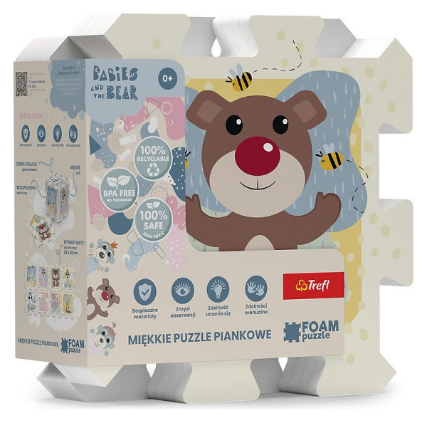 Pěnové puzzle: Děti a medvídek
