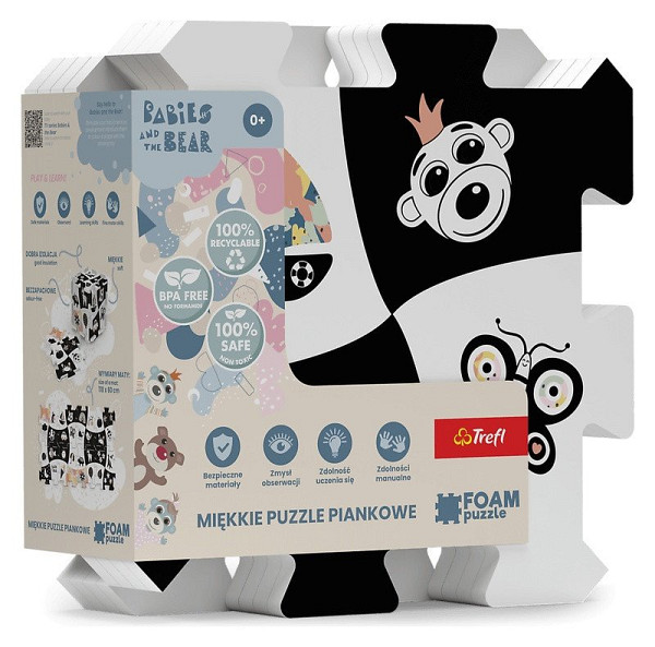 Pěnové puzzle Treflíci: Černá a bílá