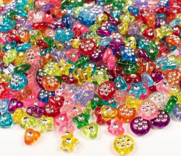 Perlová směs se stříbrnými tečkami 750 ks