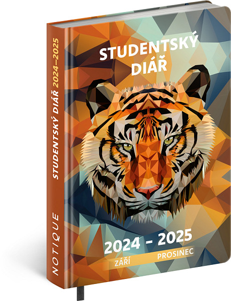 NOTIQUE Studentský diář Tygr (září 2024 – prosinec 2025), 9,8 x 14,5 cm