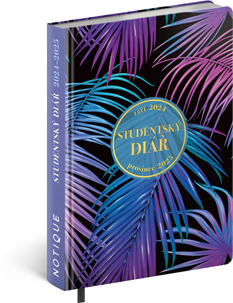NOTIQUE Studentský diář Palmy (září 2024 – prosinec 2025), 9,8 x 14,5 cm