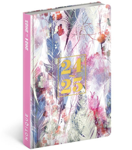 NOTIQUE 18měsíční diář Petito – Peříčka 2024/2025, 11 x 17 cm