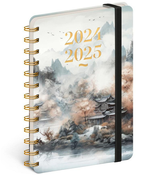 NOTIQUE Spirálový 18měsíční diář Petito – Japonsko 2024/2025, 13 x 18 cm