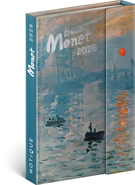 NOTIQUE Týdenní magnetický diář Claude Monet 2026, 11 x 16 cm