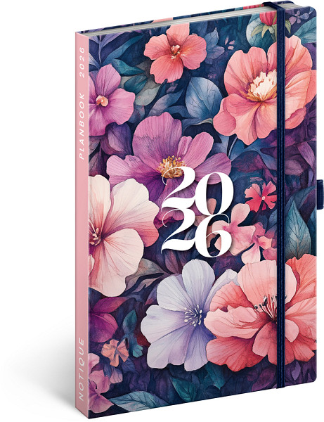 NOTIQUE Planbook diář/notes Kytice 2026, 13 x 21 cm
