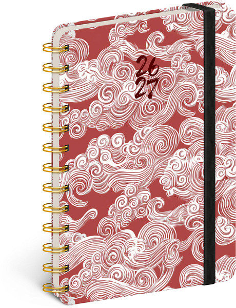 Diář 18měsíční spirálový 2026/2027 Petito - Mraky, 13 x 18 cm