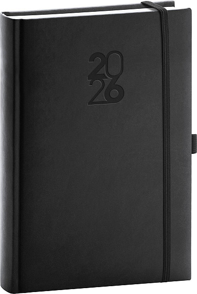 Diář 2026: Aprint Top - černý, denní, 15 x 21 cm