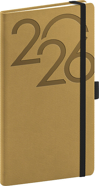 Diář 2026: Ajax - zlatý, kapesní, 9 x 15,5 cm