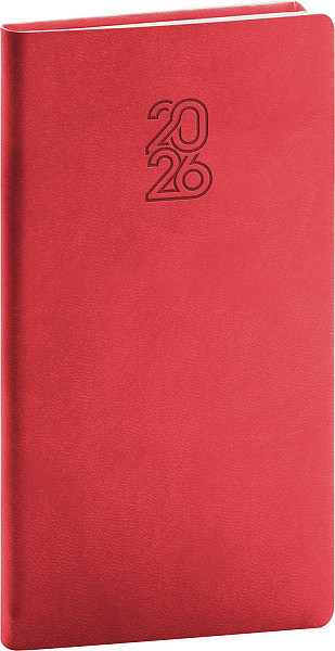 Diář 2026: Aprint - červený, kapesní, 9 x 15,5 cm