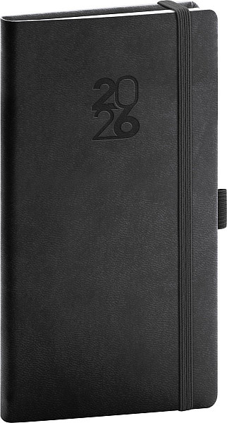 Diář 2026: Aprint Top - černý, kapesní, 9 x 15,5 cm