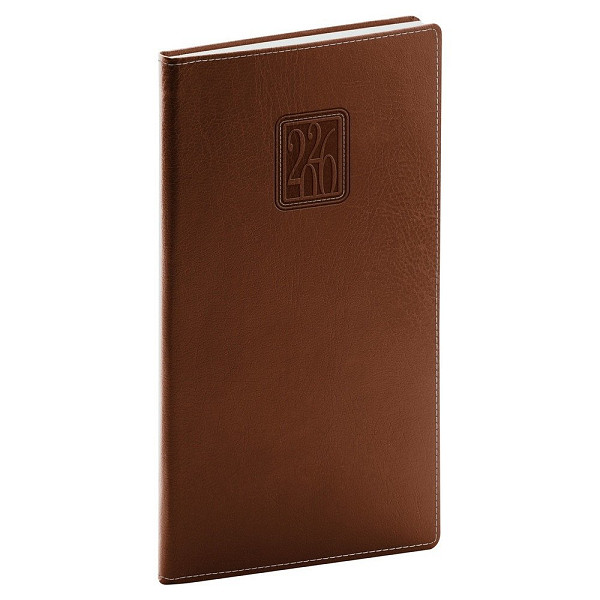 Diář 2026: Panama - hnědý, kapesní, 9 x 15,5 cm