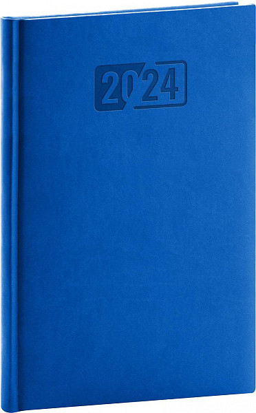 Týdenní diář Aprint 2024, modrý, 15 × 21 cm