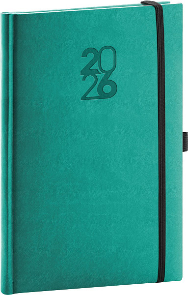 Diář 2026: Aprint Top - tyrkysový, týdenní, 15 x 21 cm