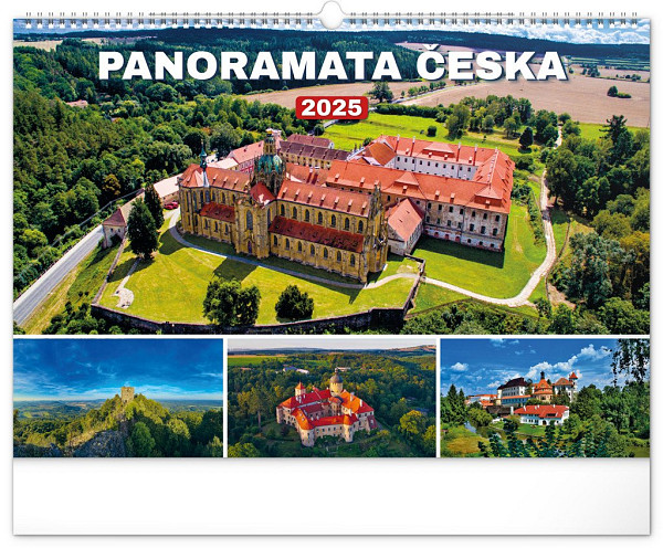 NOTIQUE Nástěnný kalendář Panoramata Česka 2025, 48 x 33 cm