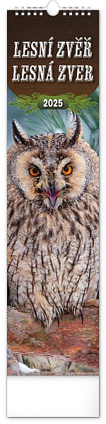 NOTIQUE Nástěnný kalendář Lesní zvěř – Lesná zver 2025, 12 x 48 cm