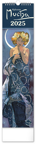 Nástěnný kalendář Alfons Mucha 2025, 12 × 48 cm