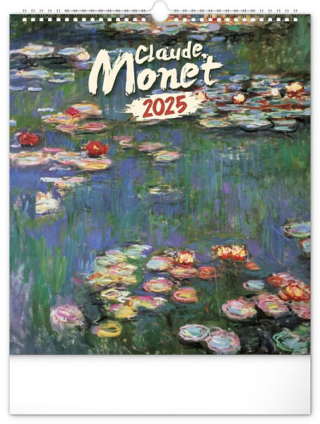 NOTIQUE Nástěnný kalendář Claude Monet 2025, 30 x 34 cm