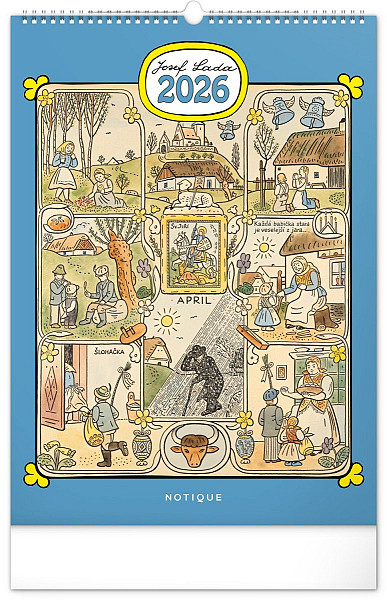 NOTIQUE Nástěnný kalendář Josef Lada 2026, 33 x 46 cm