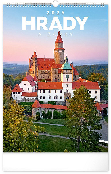 NOTIQUE Nástěnný kalendář Hrady a zámky 2026, 33 x 46 cm