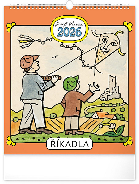 NOTIQUE Nástěnný kalendář Josef Lada – Říkadla 2026, 30 x 34 cm