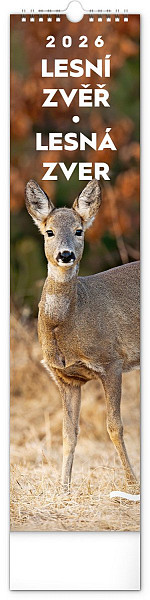 Kalendář 2026 nástěnný: Lesní zvěř - Lesná zver, 12 x 48 cm