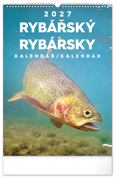 NOTIQUE Nástěnný kalendář Rybářský – Rybársky CZ/SK 2027, 33 x 46 cm
