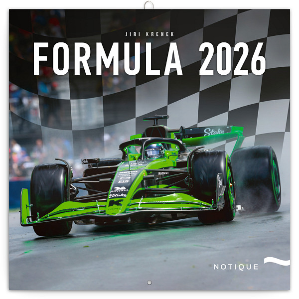 NOTIQUE Poznámkový kalendář Formule – Jiří Křenek 2026, 30 x 30 cm