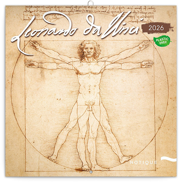 Kalendář 2026 poznámkový: Leonardo da Vinci 30 x 30 cm